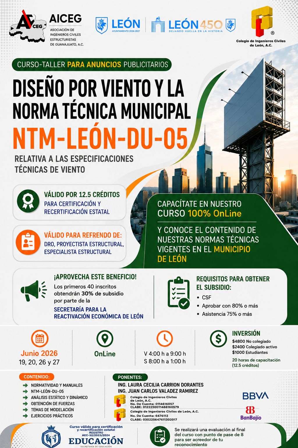 DISEÑO POR VIENTO Y LA NORMA TÉCNICA MUNICIPAL NTM-LEÓN-DU-05