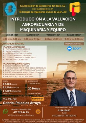 INTRODUCCIÓN A LA VALUACIÓN AGROPECUARIA Y DE MAQUINARIA Y EQUIPO